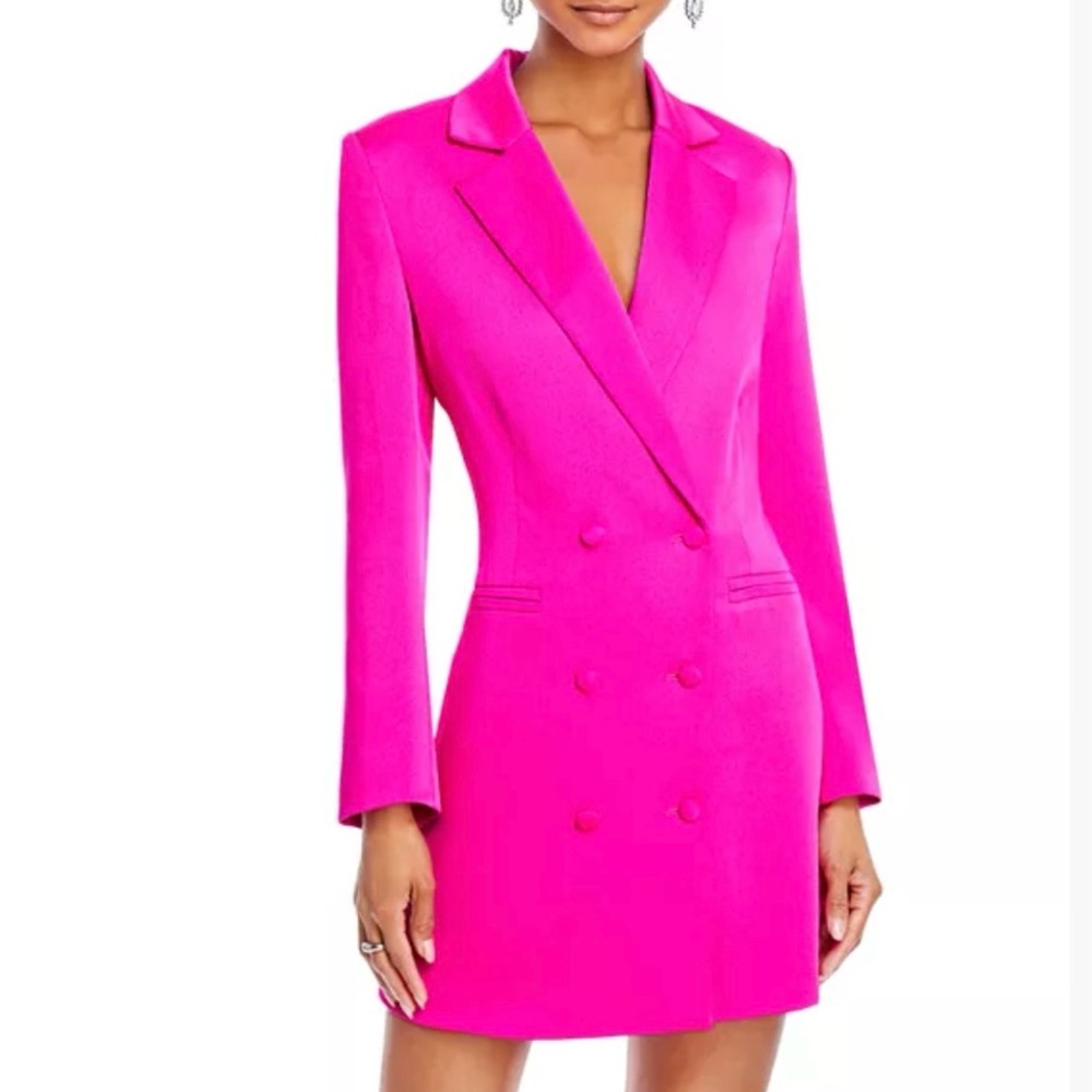 Lucy Paris Double-Breasted Pink Blazer Dress